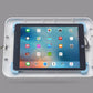 Samsung Galaxy tablet wall mount with tamper-resistant enclosure and concealed cable routing.